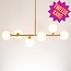 Seconde chance : Plafonnier design Aster 6 lumières en doré et verre blanc laiteux