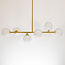 Seconde chance : Plafonnier design Aster 6 lumières en doré et verre blanc laiteux