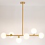 Seconde chance : Plafonnier design Aster 6 lumières en doré et verre blanc laiteux