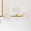 Seconde chance : Plafonnier design Aster 6 lumières en doré et verre blanc laiteux