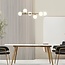 Seconde chance : Plafonnier design Aster 6 lumières en doré et verre blanc laiteux