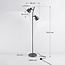 Lampadaire William 2 lumières en gris à spots inclinables