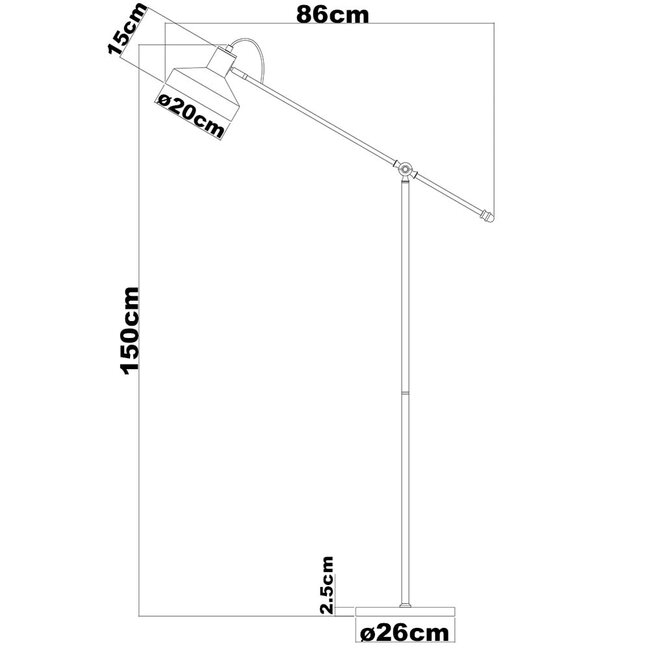 Lampadaire inclinable - Tom - marron café