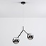 Suspension asymétrique à 2 lumières Dexter - verre fumé effet miroir, noir