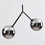 Suspension asymétrique à 2 lumières Dexter - verre fumé effet miroir, noir
