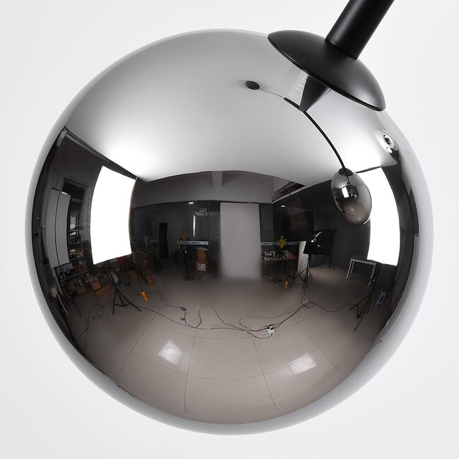 Suspension asymétrique à 2 lumières Dexter - verre fumé effet miroir, noir