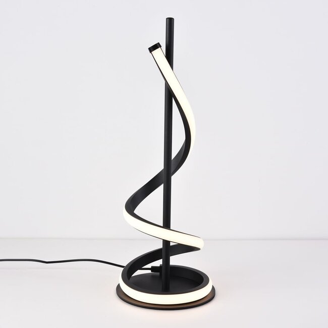 Lampe à poser Caz avec armature torsadée noire et LED intégrée