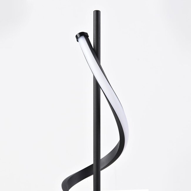 Lampe de table noire moderne en spirale Caz