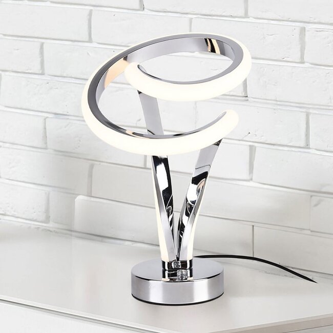 Lampe de table design dimmable Silke en chrome