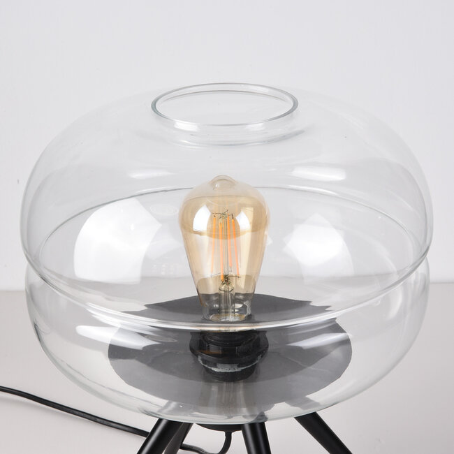 Lampe de table moderne Joah en verre transparent
