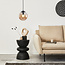 Lampe suspendue avec verre ambré, 1 lumière - Maja