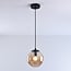 Suspension Maja en verre ambré - noir