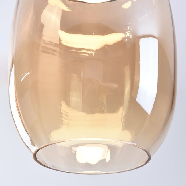 Lampe suspendue Novi avec gradation à 3 niveaux et verre ambré