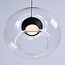 Suspension à globe en verre transparent Aylin - intensité variable à 3 niveaux