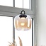 Suspension Zahra en verre ambré à dégradé de couleur et LED dimmables à 3 niveaux