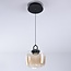 Suspension Zahra en verre ambré à dégradé de couleur et LED dimmables à 3 niveaux
