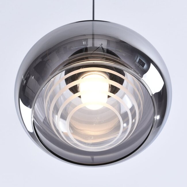 Suspension Amani en verre fumé avec variateur à 3 niveaux