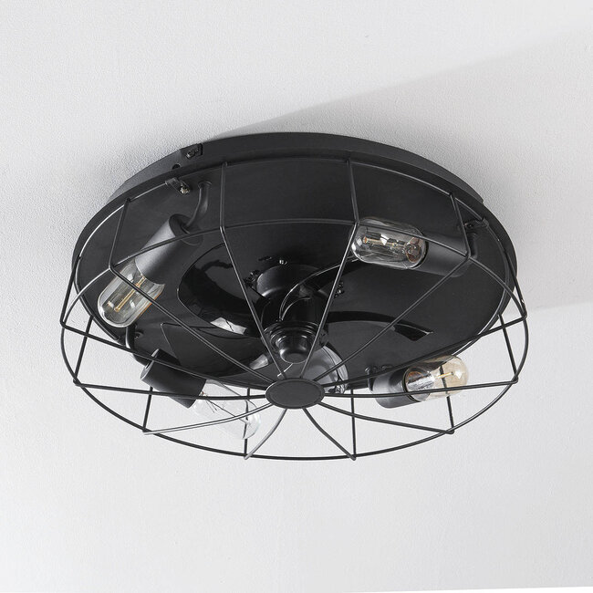 Ventilateur de plafond industriel Fistik - noir avec fonction été/hiver