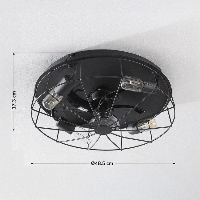 Ventilateur de plafond industriel noir - Fistik