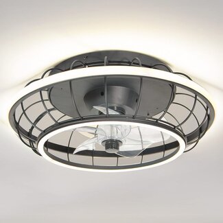 Ventilateur de plafond Lilu - noir avec LED intégrée et télécommande