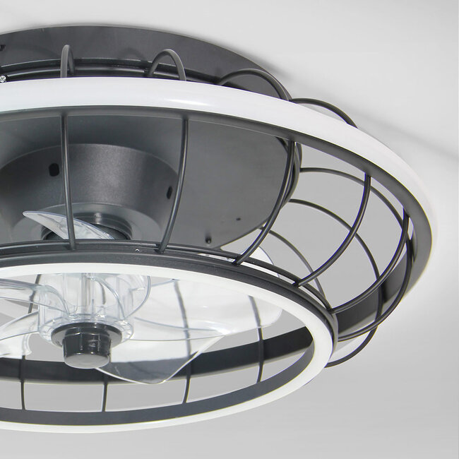 Ventilateur de plafond noir Lilu avec LED intégrées