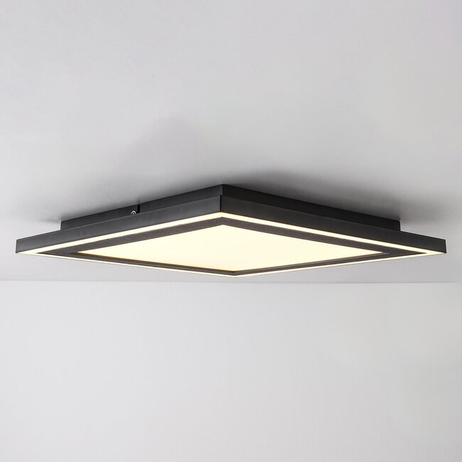 Plafonnier carré Noella à deux points lumineux, variateur à 3 niveaux