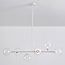 Suspension Aster 6 lumières - cadre blanc avec globes transparents