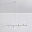Suspension Aster 6 lumières - cadre blanc avec globes transparents