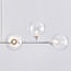 Suspension Aster 6 lumières - cadre blanc avec globes transparents