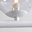 Lampe suspendue Asun avec cadre blanc et sphères en verre transparent