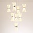 Suspension Aegea 8 lumières - pampilles blanches aux détails dorés