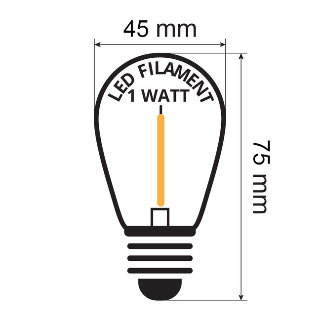 Kit guirlande guinguette avec lampes à filament en verre clair de 1 watt : option dimmable