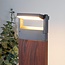 Lampe d'extérieur sur pied Jidde à spot inclinable aspect bois, LED intégrée