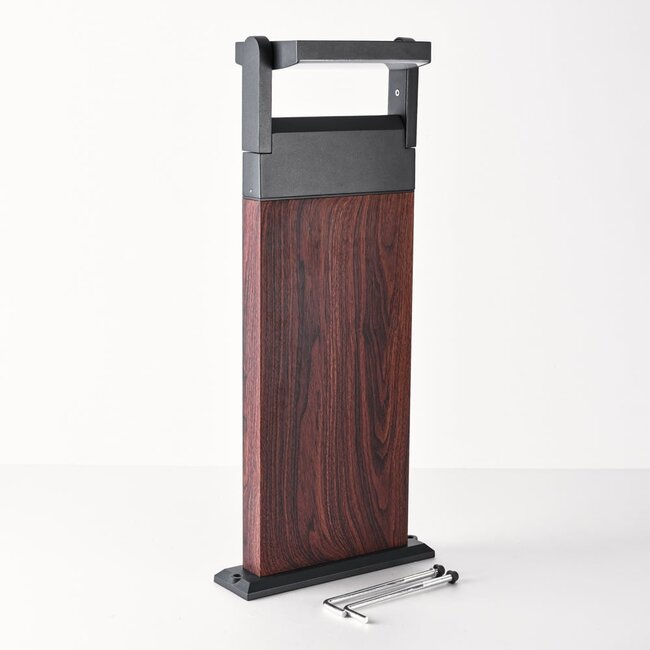 Lampe d'extérieur sur pied avec spot inclinable Jidde - aspect bois