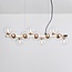 Suspension Sunita 16 lumières en verre transparent - doré