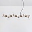 Suspension Sunita 16 lumières en verre transparent - doré