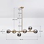 Suspension Aster 6 lumières en verre fumé à effet miroir - doré