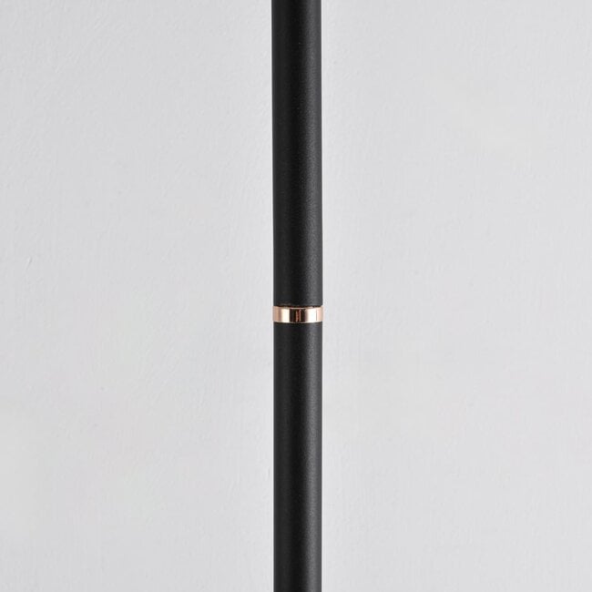 Lampadaire noir Kisho avec 2 spots - détails dorés