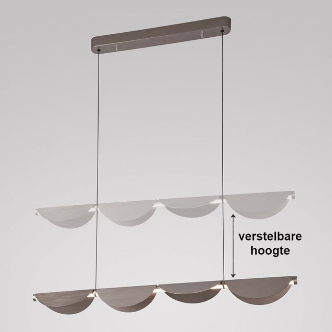 Suspension design Mirai à intensité variable - gris brossé avec LED intégrée