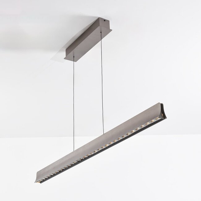 Suspension Miyo à intensité variable - gris brossé avec LED intégrée