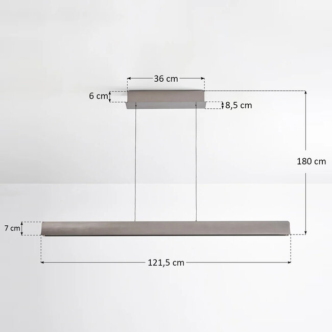 Suspension moderne réglable Miyo avec LED dimmables - gris brossé - 40W