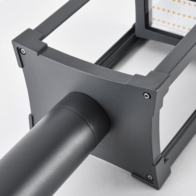 Lampe d'extérieur solaire sur pied Janita noire avec détecteur, LED intégrée