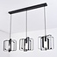 Suspension industrielle Maiko 3 lumières - cadre noir ouvert