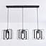 Suspension industrielle Maiko 3 lumières - cadre noir ouvert