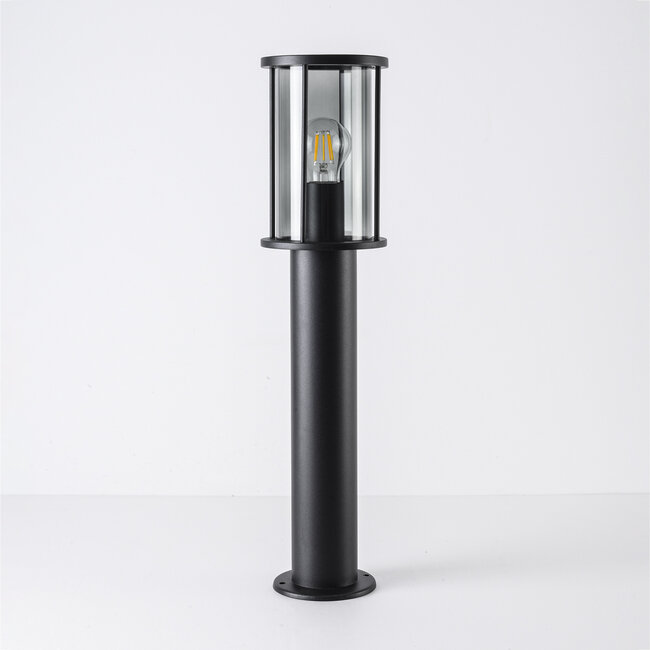 Lampadaire avec verre fumé - Penn - noir 60 cm