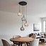 Suspension Livia 4 lumières en verre fumé et cognac