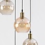 Suspension Livia 4 lumières en verre ambré et cognac