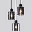 Suspension Pella 3 lumières en verre fumé - noir