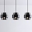 Suspension Faey 3 lumières en verre fumé - noir allongé