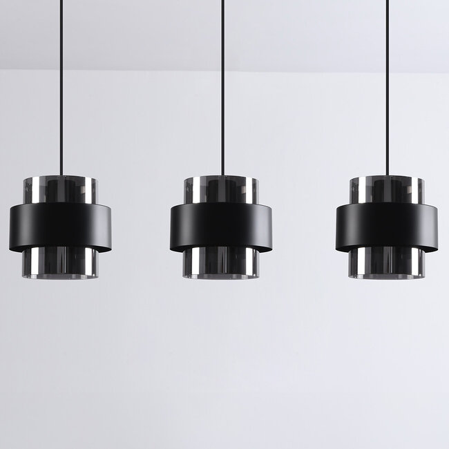 Lampe suspendue moderne avec verre fumé - Faey